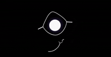 a black and white drawing of an eye with a circle in the middle .