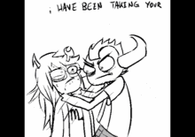 a black and white drawing of two cartoon characters with the words " my dick " on the bottom right