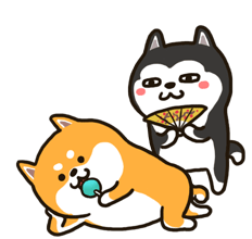 Husky And Shiba 二哈萌柴2微信表情 Sticker - Husky And Shiba 二哈萌柴2微信表情 Too Hot Stickers