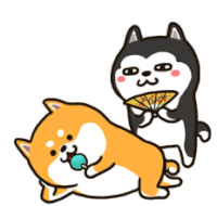 Husky And Shiba 二哈萌柴2微信表情 Sticker - Husky And Shiba 二哈萌柴2微信表情 Too Hot Stickers