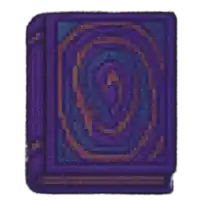 a purple book with a spiral in the middle