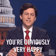 Youre Obviously Very Happy Tucker Carlson GIF - Youre Obviously Very Happy Tucker Carlson Saturday Night Live GIFs