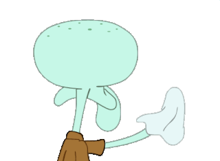 Wiping Squidward Sticker - Wiping Squidward Cleaning Stickers