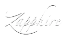 a black and white image of the word sapphire on a white background