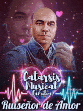 a poster for catarsis musical familia features a bald man