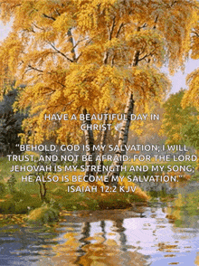 a picture of a river with a bible verse on it