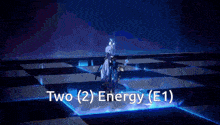 a video game scene with the words two ( 2 ) energy ( e1 ) at the top