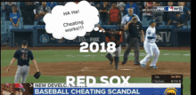 a red sox baseball game is being shown on the fox news channel