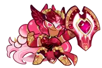 a cartoon character is holding a heart and shield