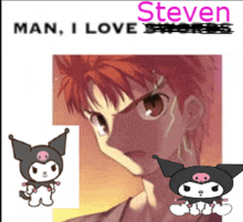 a picture of a man with the name steven on the bottom