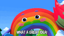 What A Great Idea Bowie The Rainbow GIF - What A Great Idea Bowie The Rainbow Blippi Wonders - Educational Cartoons For Kids GIFs