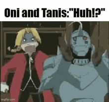 a cartoon of edward and alfred from full metal alchemist