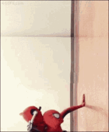 spiderman deadpool spidey dog climbing