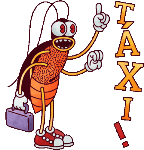 Cockroach Calling For Cab Sticker - Oscaris Coming Taxi Google Stickers