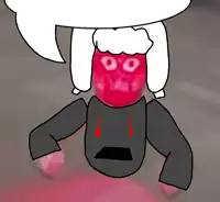 a cartoon drawing of a sheep with a red mouth