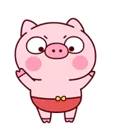 a cartoon pig is standing with his hands on his hips