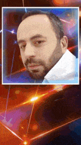 a picture of a man with a beard in a square
