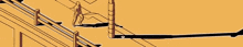 a cartoon drawing of a yellow van driving down a road
