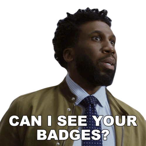 Can I See Your Badges Jay Dipersia Sticker - Can I See Your Badges Jay Dipersia The Good Fight Stickers
