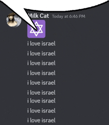 a screenshot of a discord conversation with milk cat