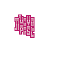 a pixel art drawing of a pink heart with the words " i love you " on it