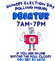 Runoff Election Day Go Vote Sticker - Runoff Election Day Go Vote Polling Hours Stickers