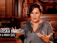 a woman with the name arisa hargitay written on her chest