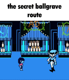 a video game scene with the words the secret ballgrave route on it