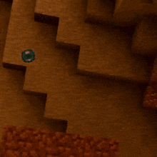 a cube with a face on it is standing on a brick wall