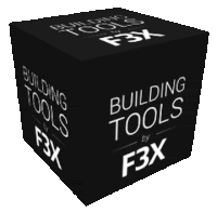a black box with the words building tools by f3x on it