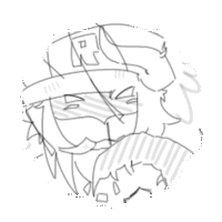 a black and white drawing of a man with a hat and sunglasses