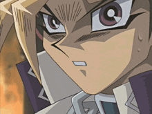 a close up of a cartoon character 's face with a shocked expression