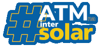 a blue and yellow logo that says " atm inter solar "