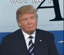 donald trump is wearing a suit and tie while giving a speech .