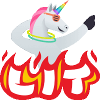 Lit Unicorn Life Sticker - Lit Unicorn Life Joypixels Stickers