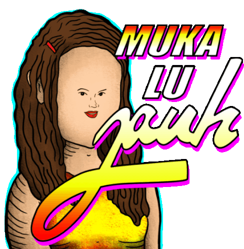 Girl With Tiny Face Saying Dream On In Indonesian Slang Sticker - Gaul Jadul Muka Lu Puh Google Stickers