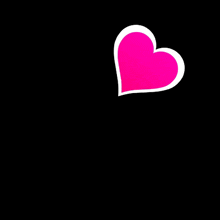 three pink hearts with white outlines on a black background .