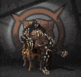 a drawing of a monster sitting on a throne