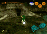 a video game is being played with a return button
