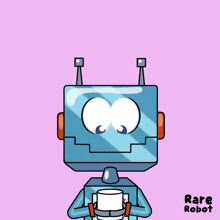 a cartoon drawing of a robot with the name rare robot on the bottom