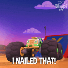 I Nailed That Megan The Monster Truck GIF - I Nailed That Megan The Monster Truck Blippi Wonders Educational Cartoons For Kids GIFs