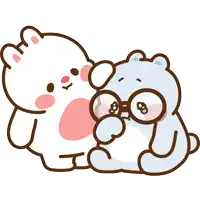a cartoon of a cat and a bear with glasses on