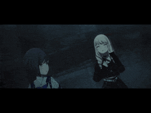 a couple of anime girls standing next to each other