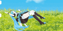 a pixel art of a maid laying on the grass