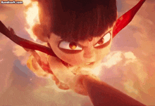 a cartoon character is flying through the air with a bandisoft.com watermark on the bottom
