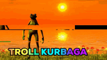troll kurbaga is written on a colorful background with a frog in the foreground