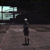 a person standing in a dark room with a helmet on their head