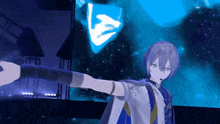 a video game character is standing in front of a sign that says l