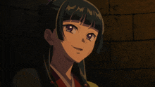 a girl with black hair is holding a pair of sticks in her hands