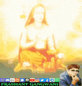a painting of a man with the name prashant gangwani on it